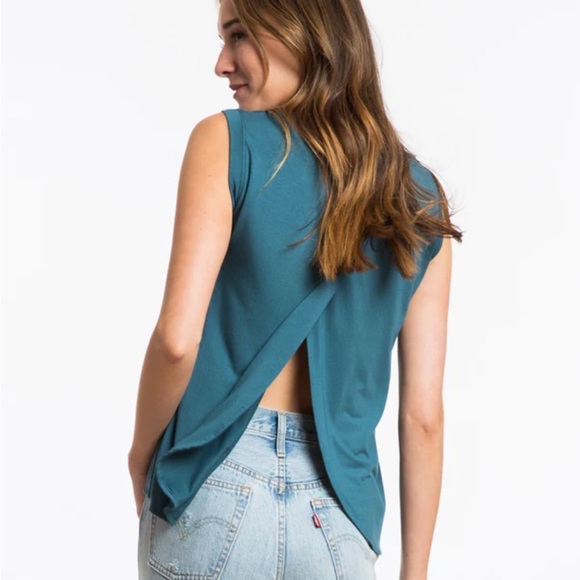 Marine Layer Tops - Marine Layer Tulip Back Tank in Tapestry Teal